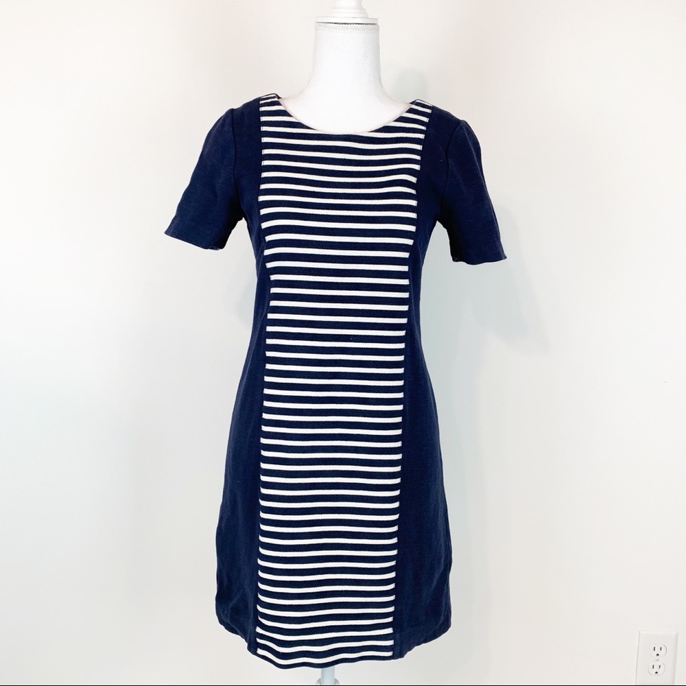 J Crew‎ short sleeve striped knit shift dress